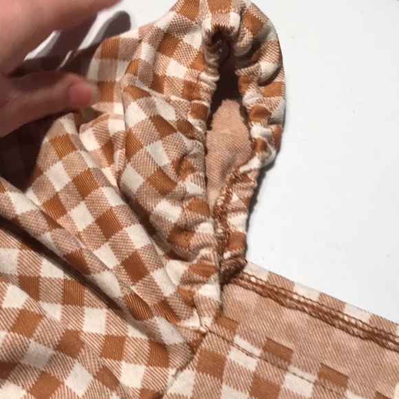 NWT Madewell Gingham Jaquard Square Neck Puff Sleeve Top Brown Cottagecore - Picture 8 of 14